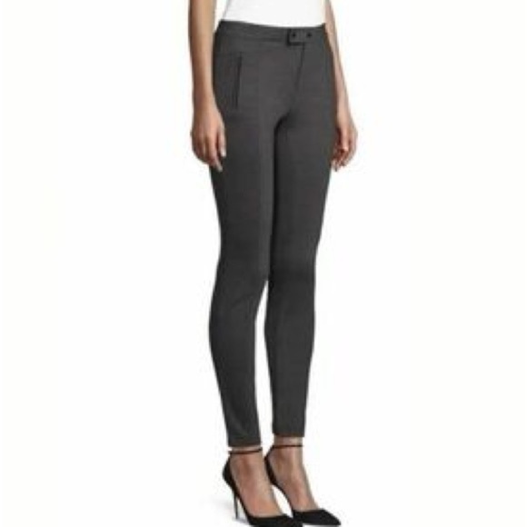 Vince Ponte Front Seam Riding Pants Zip Pockets Gray Size 8 - Picture 1 of 9